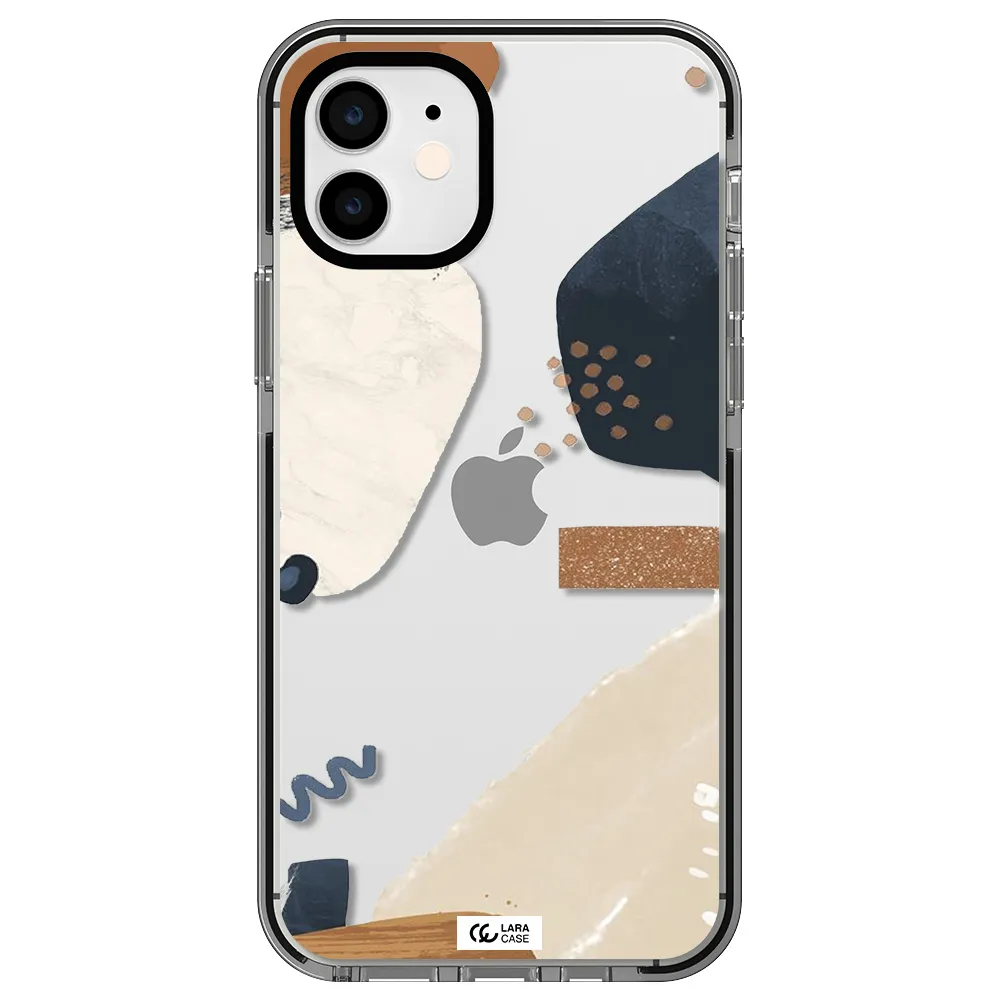 Abstract Design Apple iPhone 12 impact black border Case