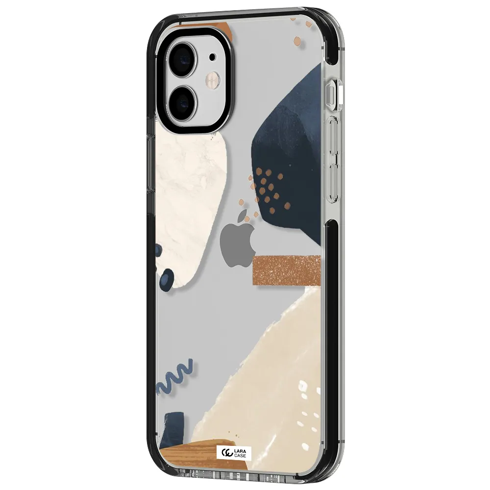 Abstract Design Apple iPhone 12 impact black border Case