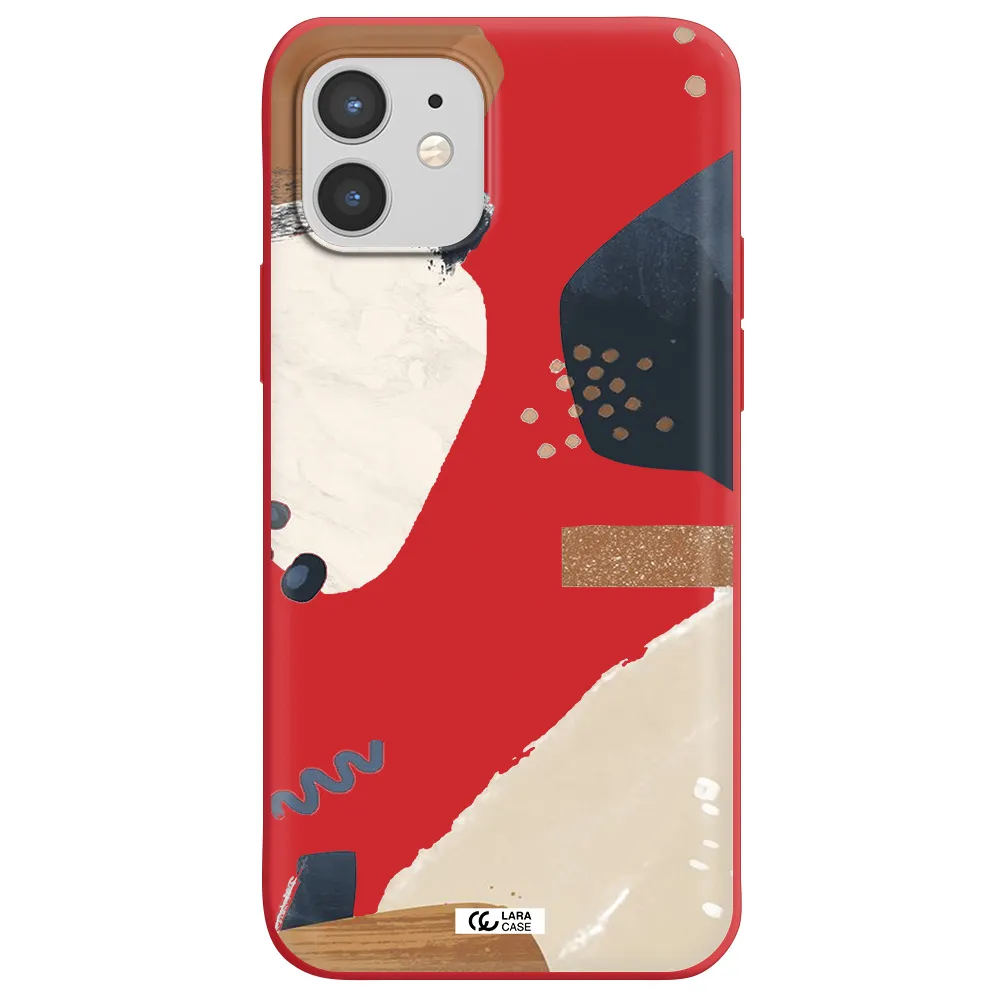 Abstract Design Apple iPhone 12 mini Silicone Imperial Red Case