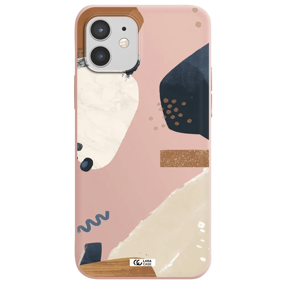 Abstract Design Apple iPhone 12 mini Silicone pastel pink Case