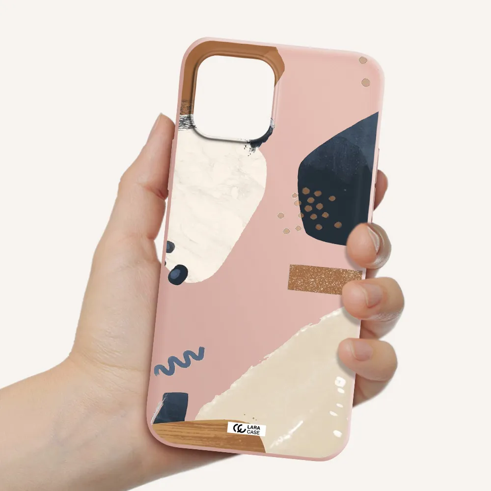 Abstract Design Apple iPhone 12 mini Silicone pastel pink Case