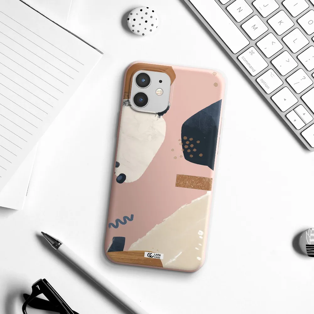 Abstract Design Apple iPhone 12 mini Silicone pastel pink Case