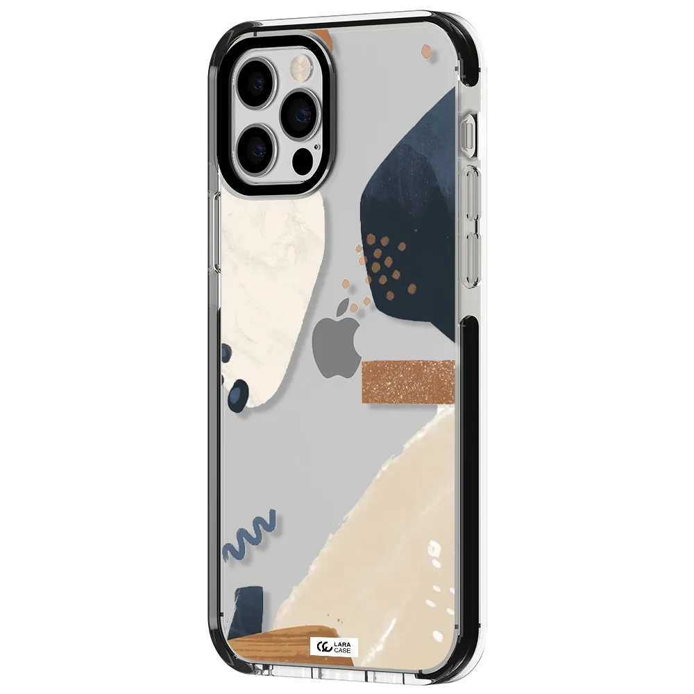 Abstract Design Apple iPhone 12 pro impact black border Case