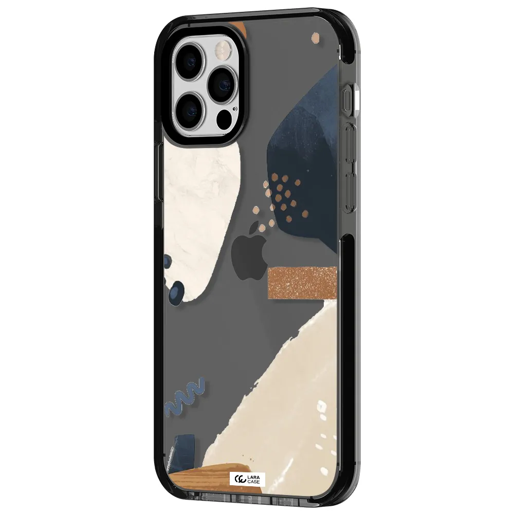 Abstract Design Apple iPhone 12 pro impact Smoke Black Case