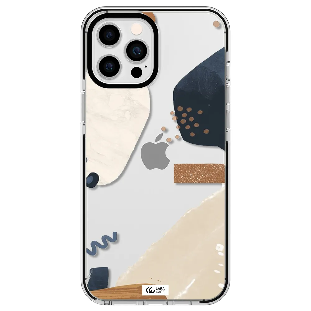 Abstract Design Apple iPhone 12 pro max impact black border Case