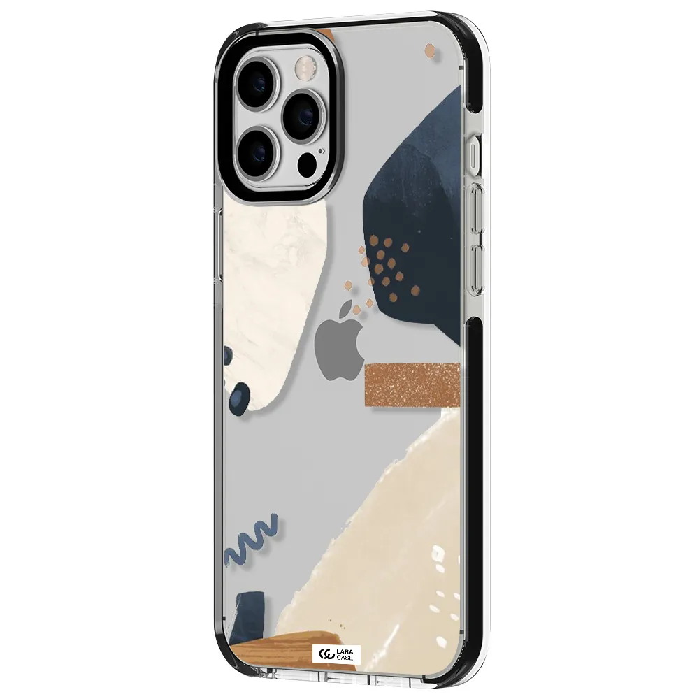 Abstract Design Apple iPhone 12 pro max impact black border Case
