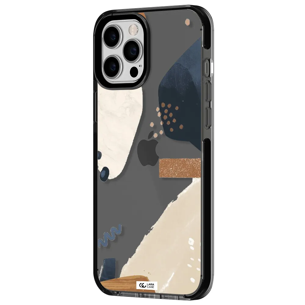 Abstract Design Apple iPhone 12 pro max impact Smoke Black Case