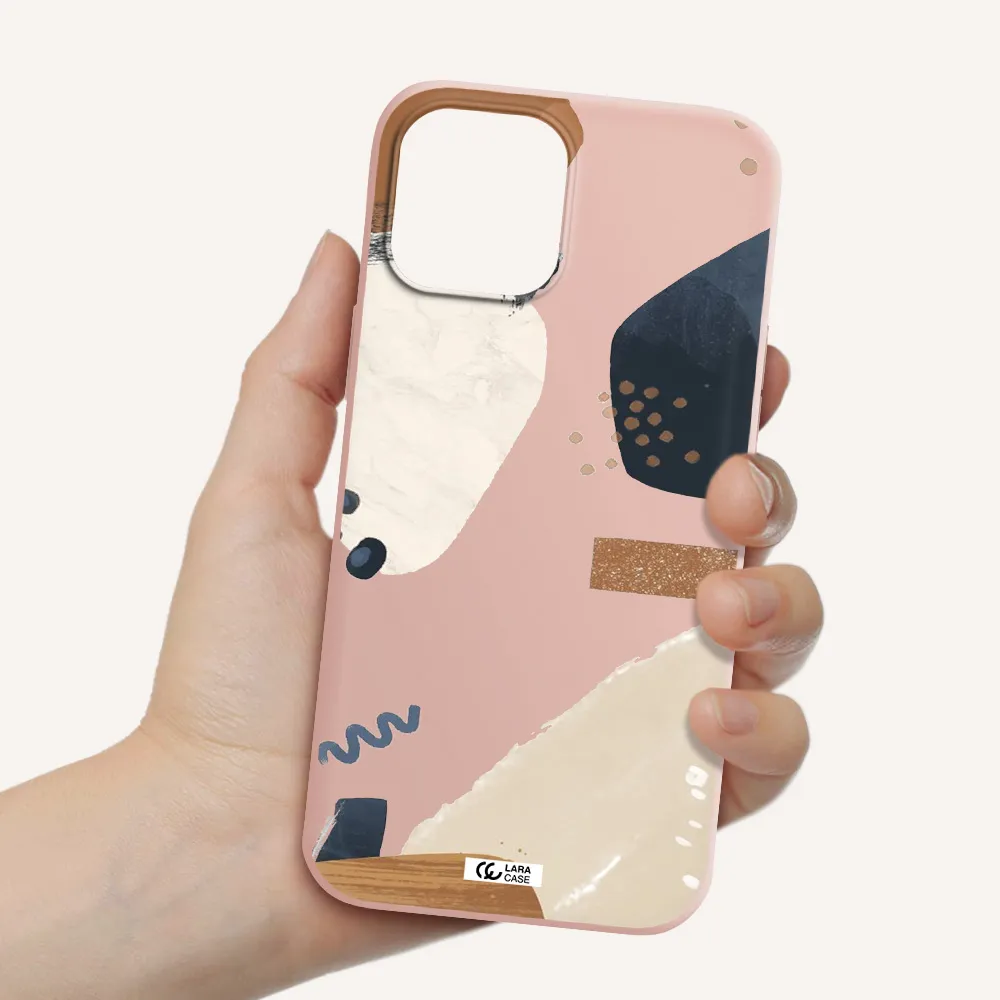 Abstract Design Apple iPhone 12 pro max Silicone pastel pink Case