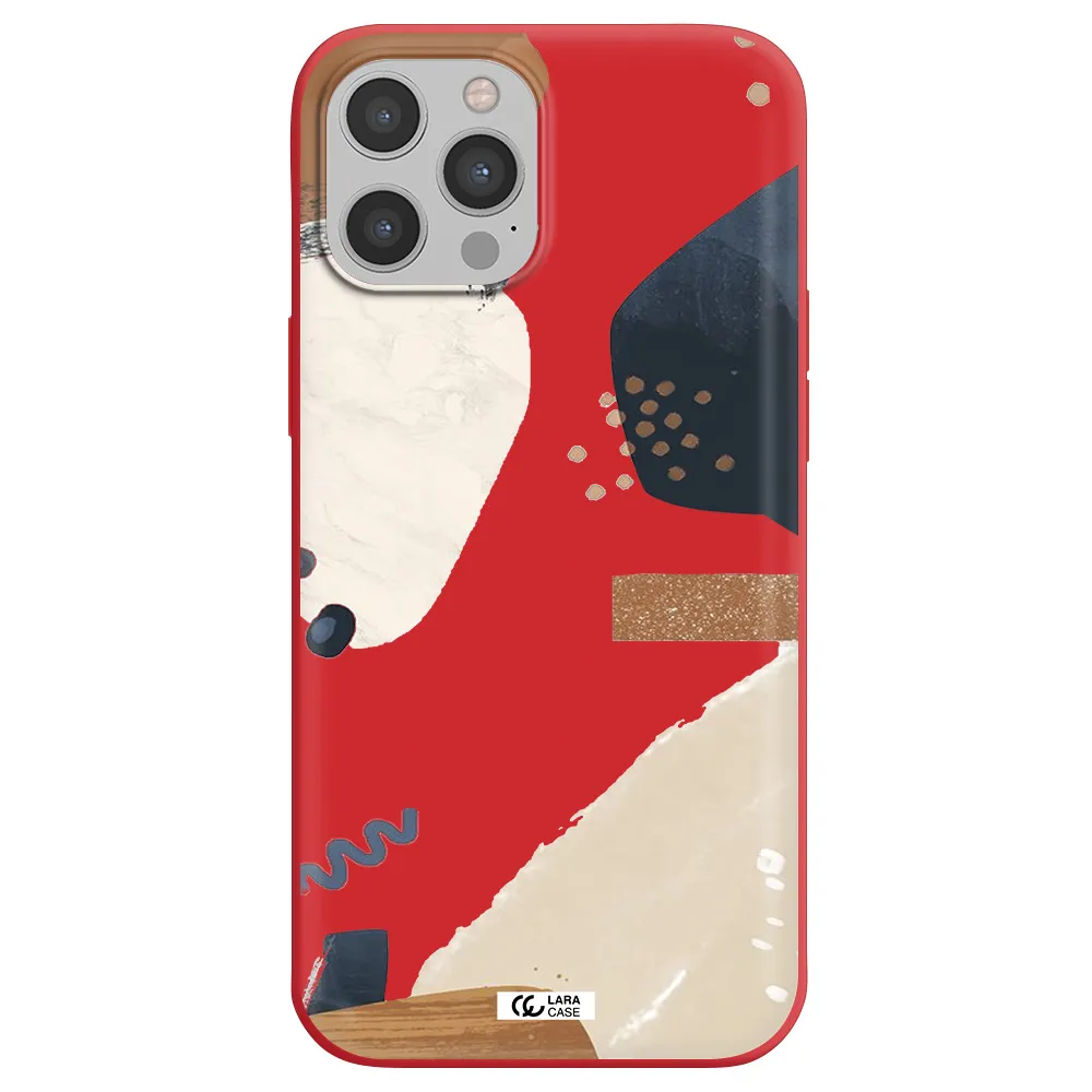 Abstract Design Apple iPhone 12 pro Silicone Imperial Red Case