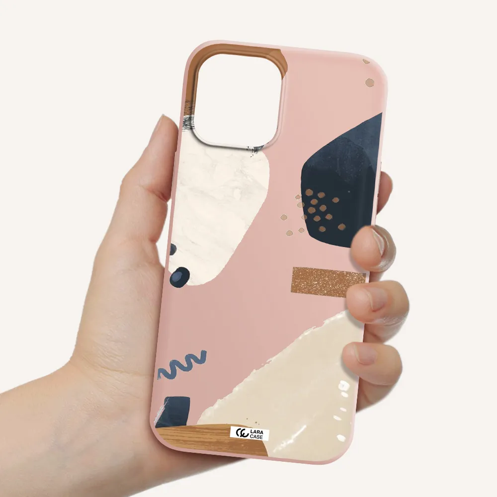 Abstract Design Apple iPhone 12 pro Silicone pastel pink Case
