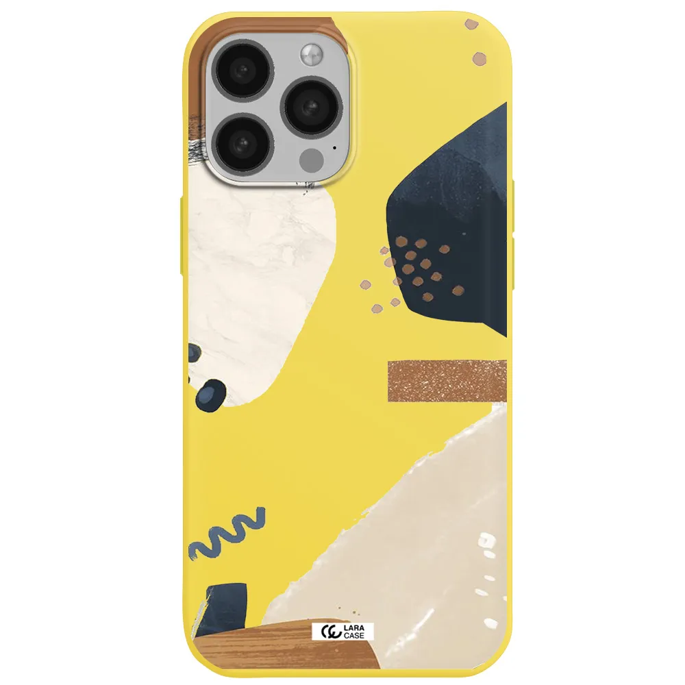 Abstract Design Apple iPhone 13 Pro Max Silicone canary yellow Case
