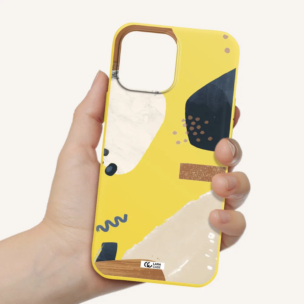 Abstract Design Apple iPhone 13 Pro Max Silicone canary yellow Case