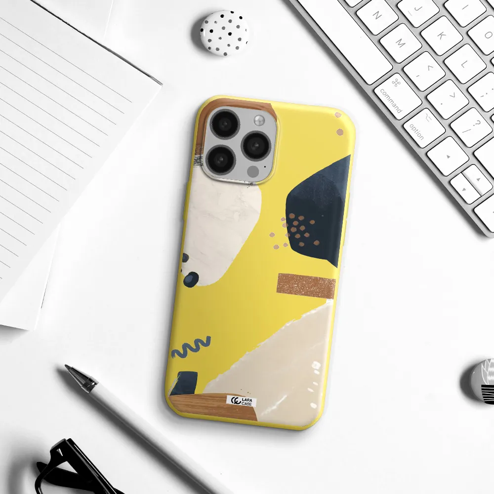 Abstract Design Apple iPhone 13 Pro Max Silicone canary yellow Case