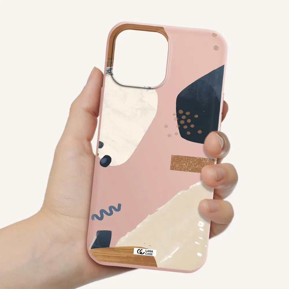 Abstract Design Apple iPhone 13 Pro Max Silicone pastel pink Case
