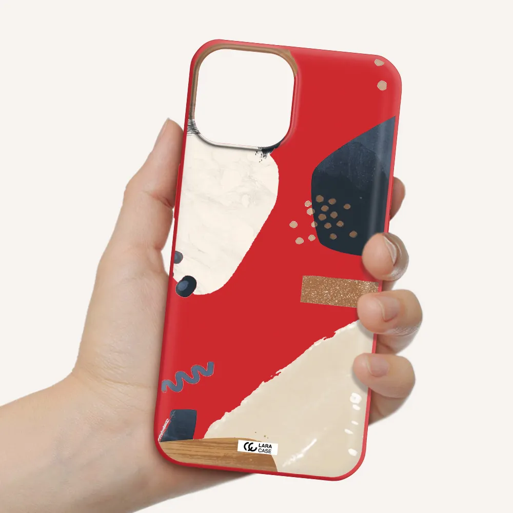 Abstract Design Apple iPhone 13 Silicone Imperial Red Case