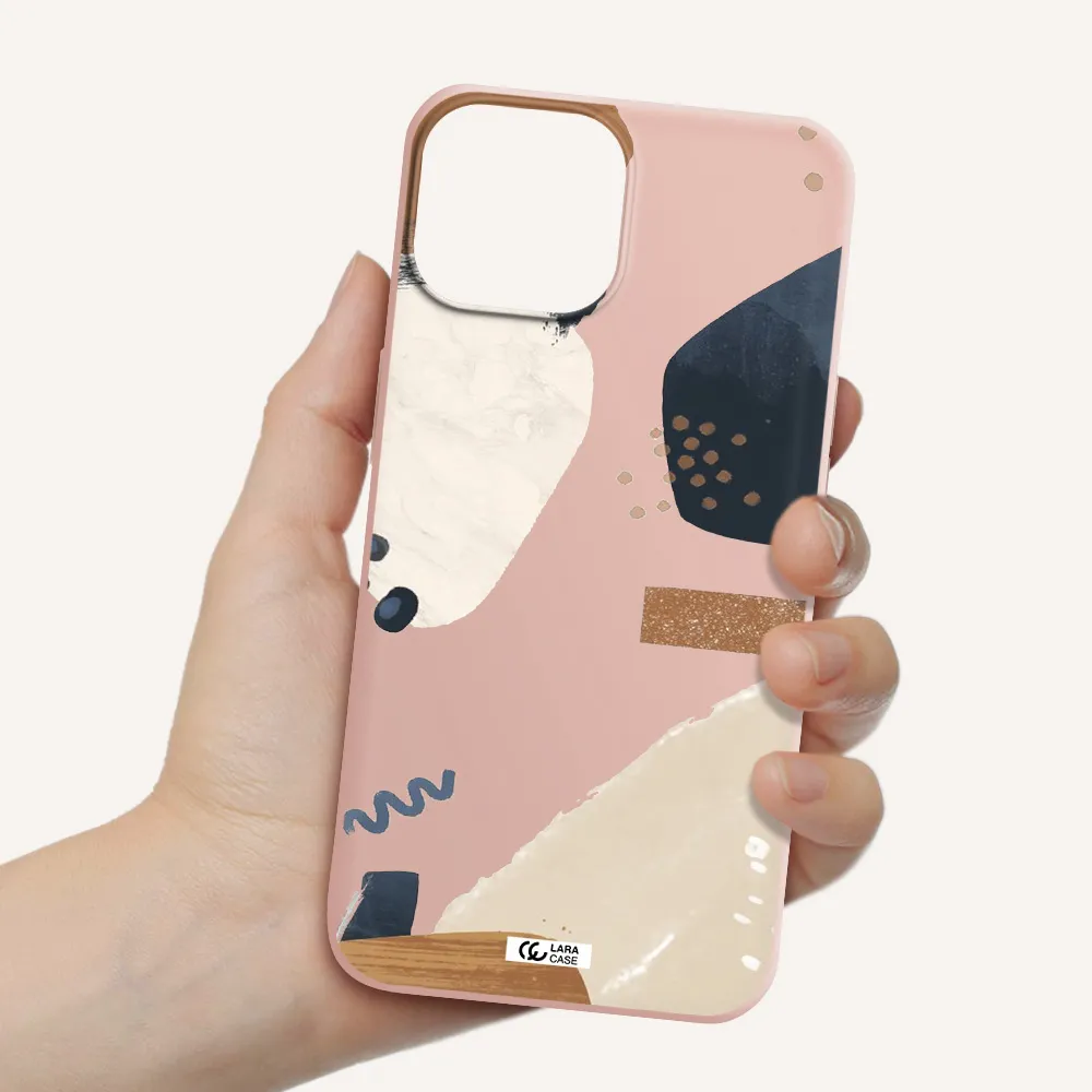Abstract Design Apple iPhone 13 Silicone pastel pink Case