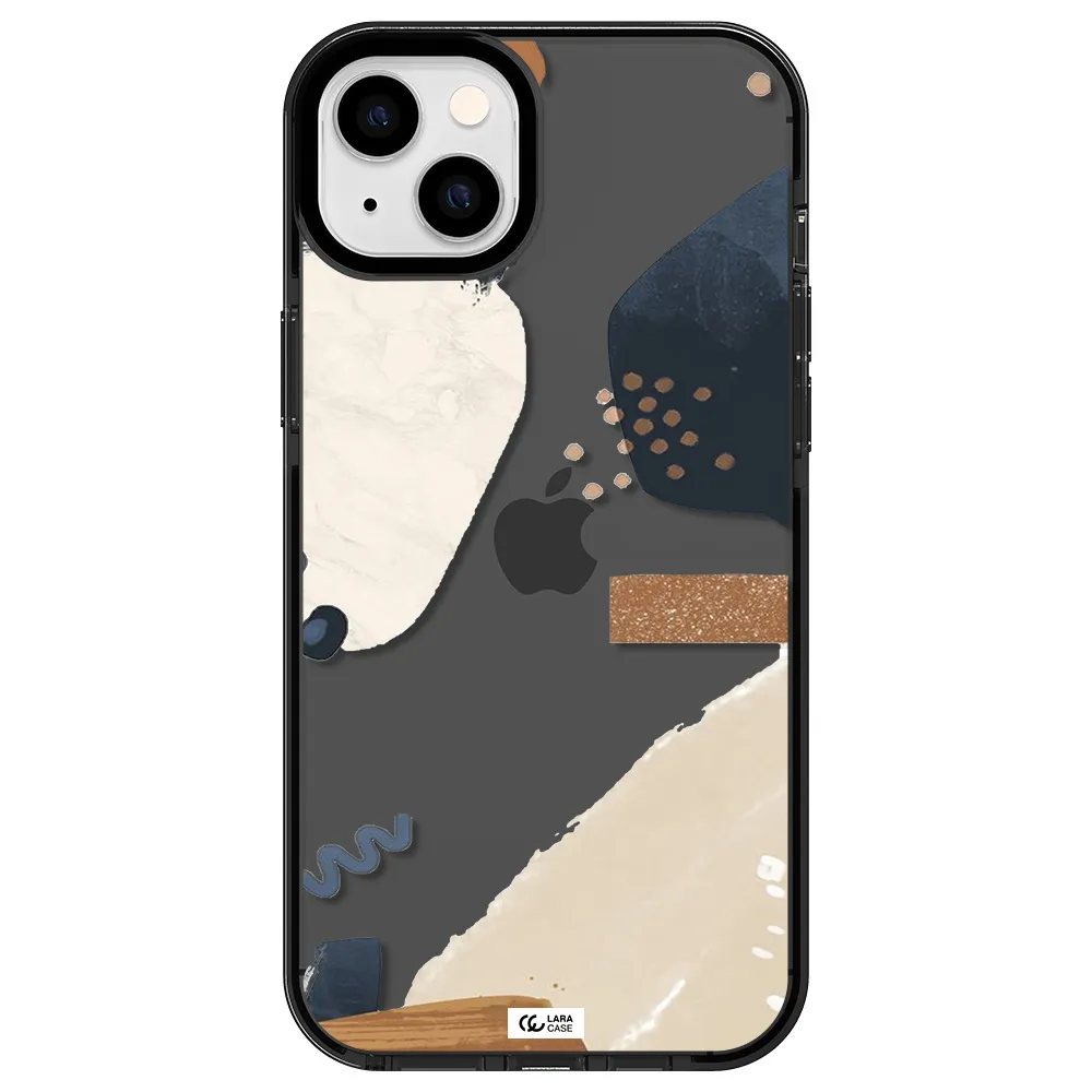 Abstract Design Apple iPhone 14 plus impact Smoke Black Case