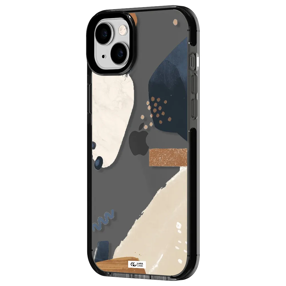 Abstract Design Apple iPhone 14 plus impact Smoke Black Case