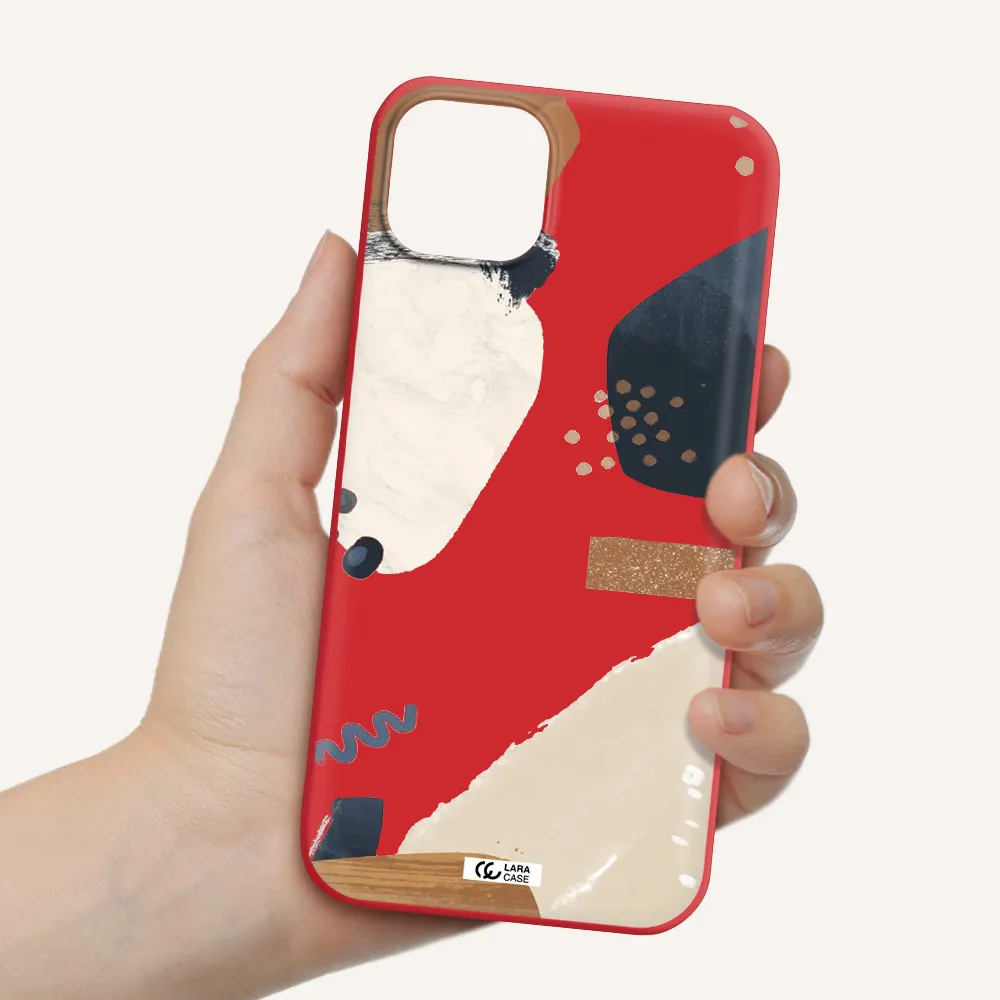 Abstract Design Apple iPhone 14 plus Silicone Imperial Red Case