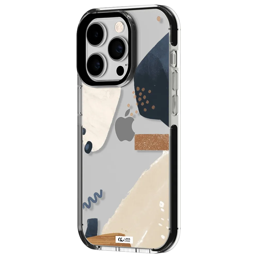 Abstract Design Apple iPhone 14 pro impact black border Case