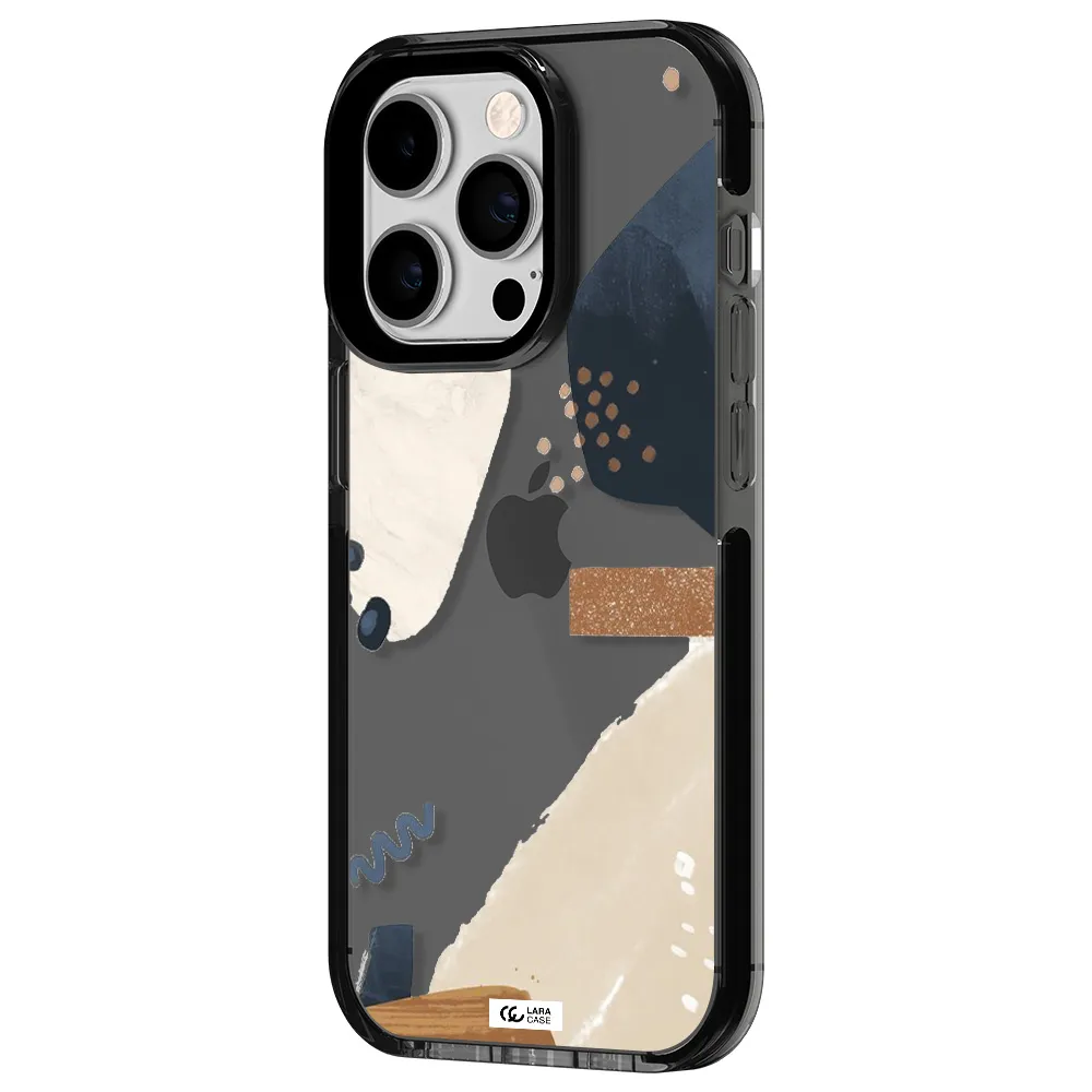 Abstract Design Apple iPhone 14 pro impact Smoke Black Case