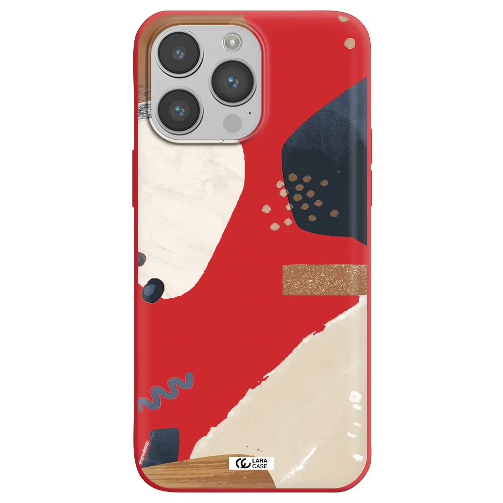 Abstract Design Apple iPhone 14 pro Silicone Imperial Red Case