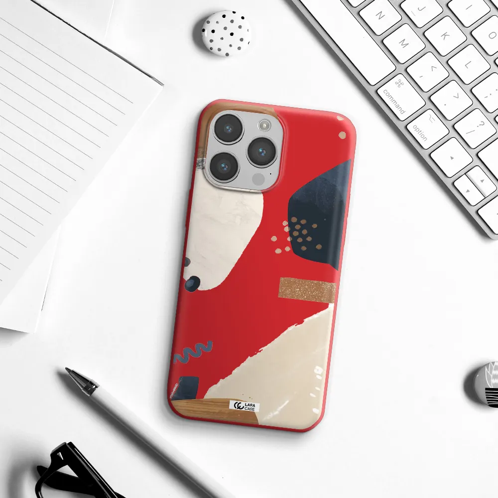 Abstract Design Apple iPhone 14 pro Silicone Imperial Red Case