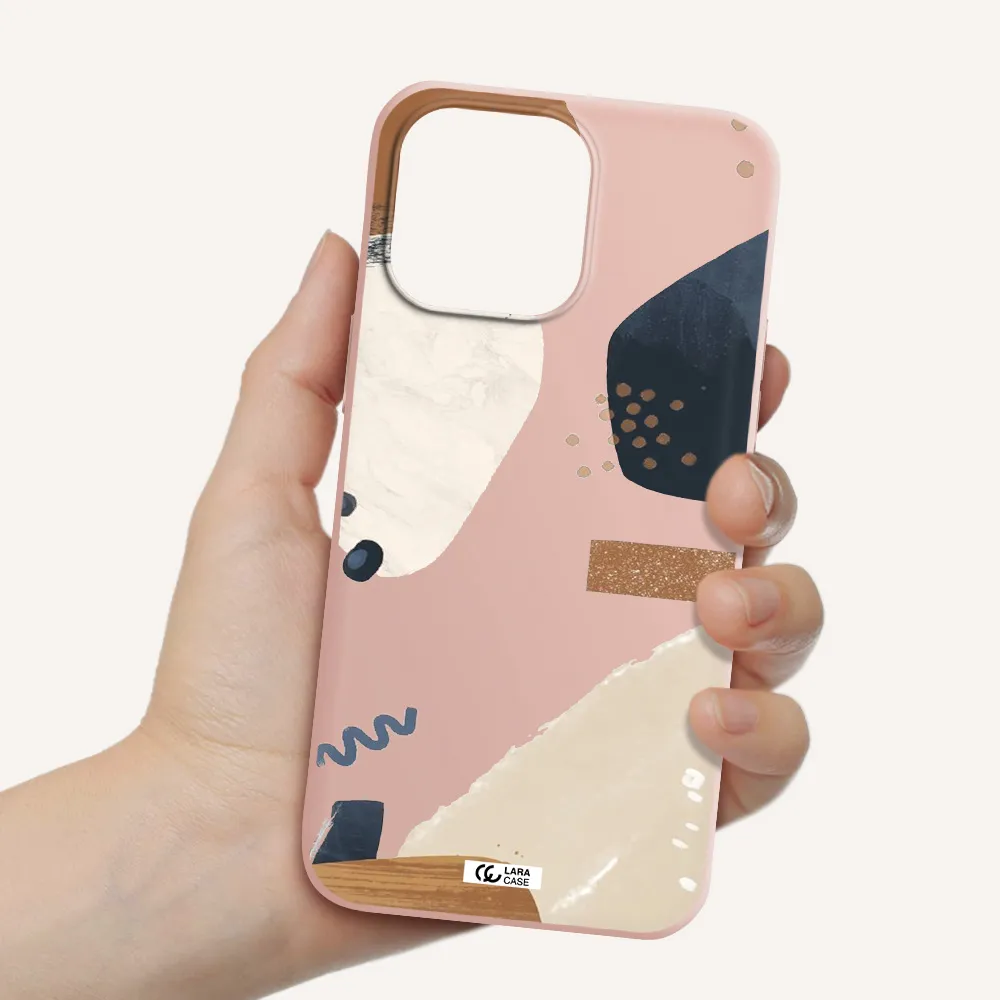 Abstract Design Apple iPhone 14 pro Silicone pastel pink Case