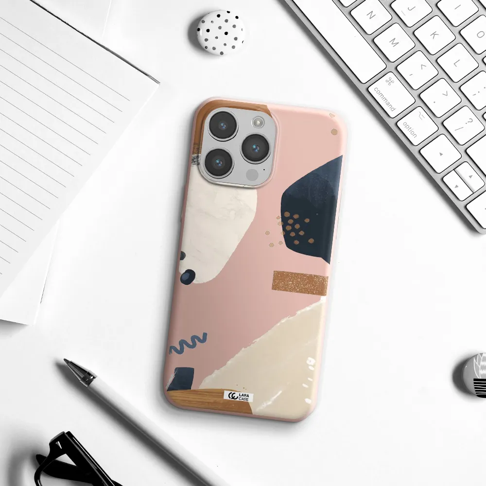 Abstract Design Apple iPhone 14 pro Silicone pastel pink Case