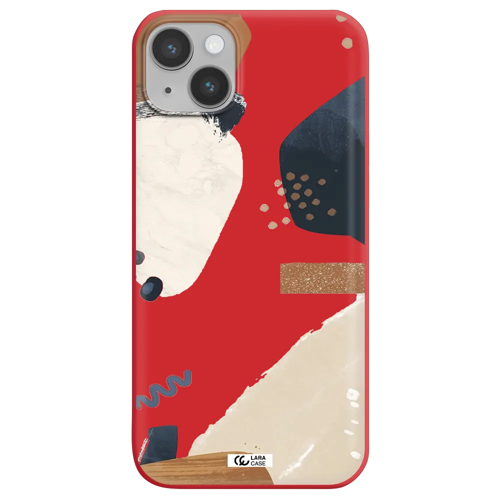 Abstract Design Apple iPhone 14 Silicone Imperial Red Case