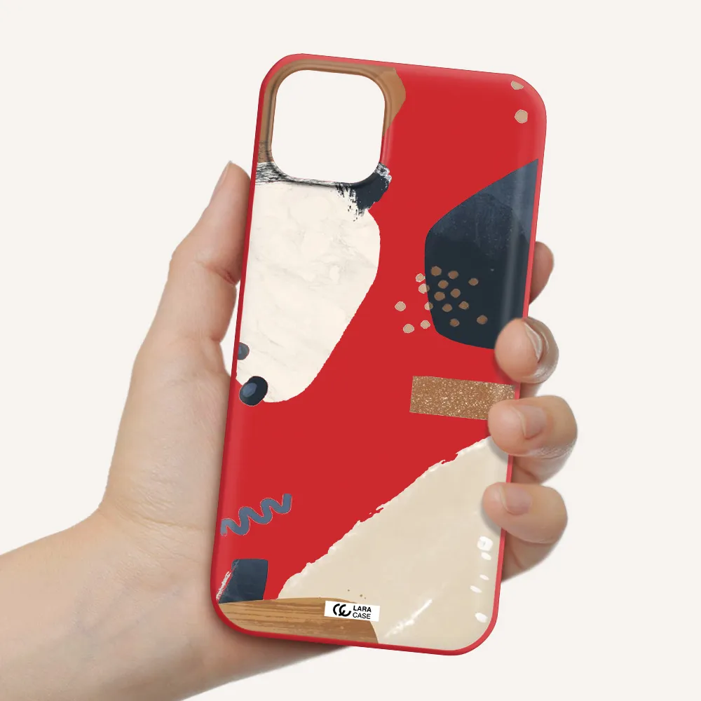 Abstract Design Apple iPhone 14 Silicone Imperial Red Case