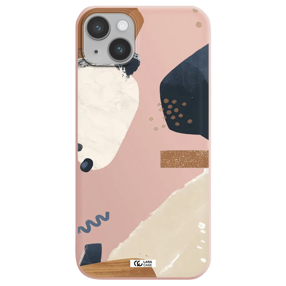 Abstract Design Apple iPhone 14 Silicone pastel pink Case
