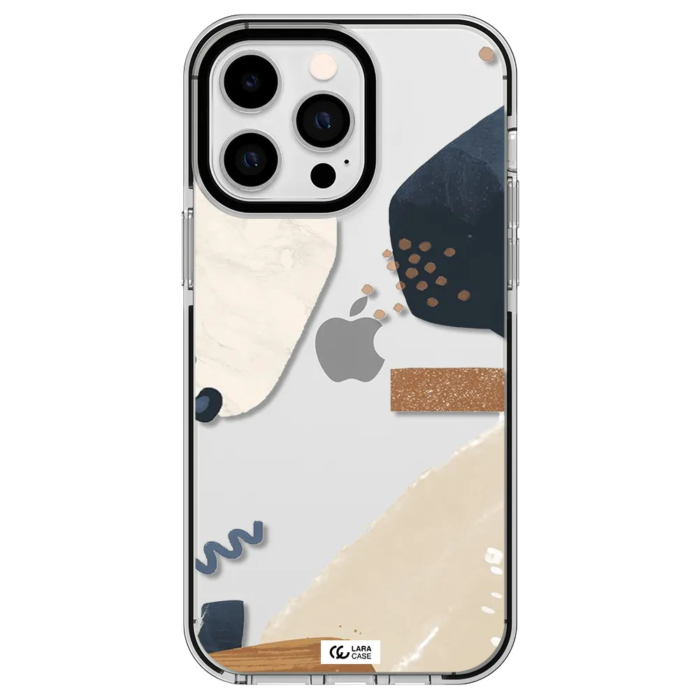 Abstract Design Apple iPhone 15 Pro impact black border Case