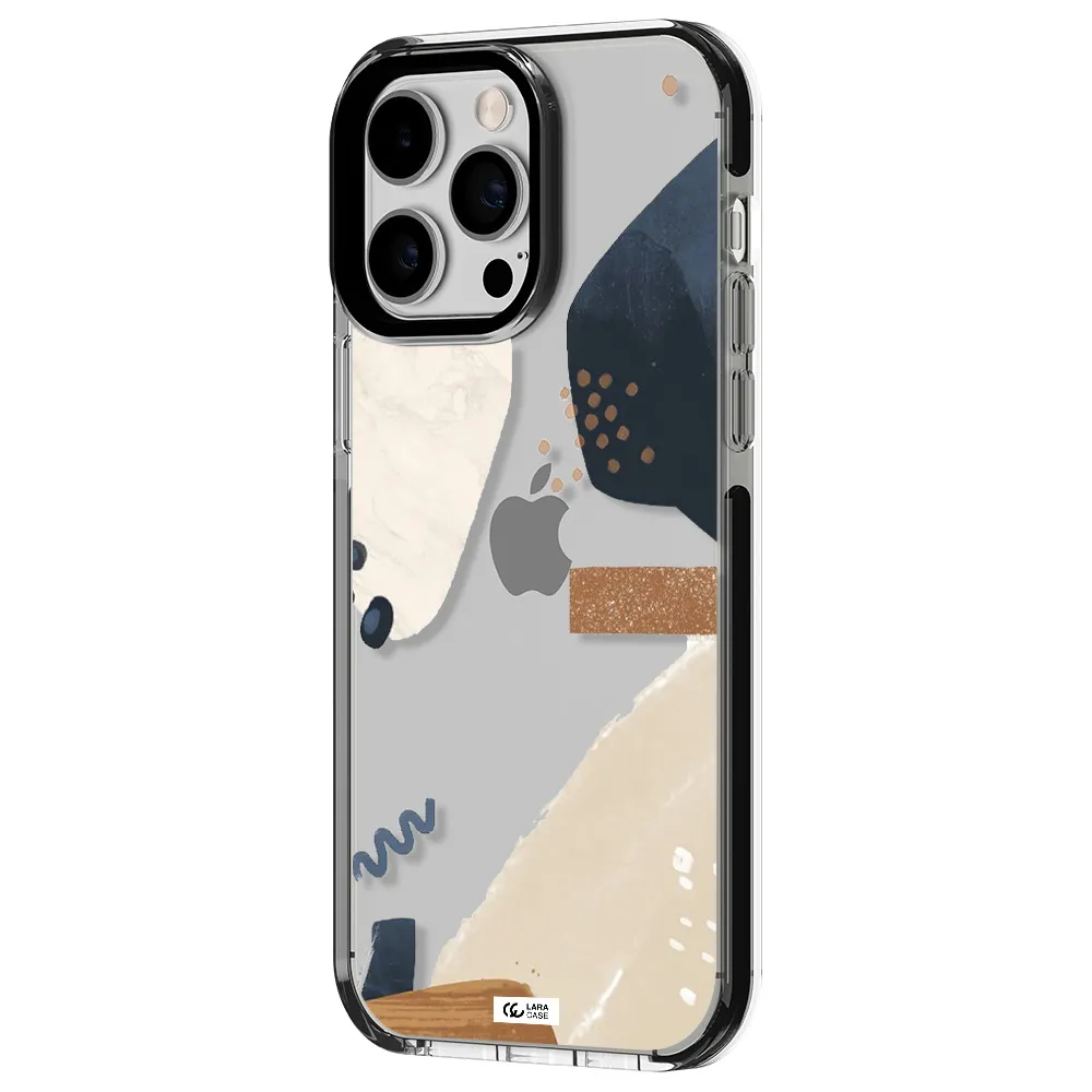 Abstract Design Apple iPhone 15 Pro impact black border Case
