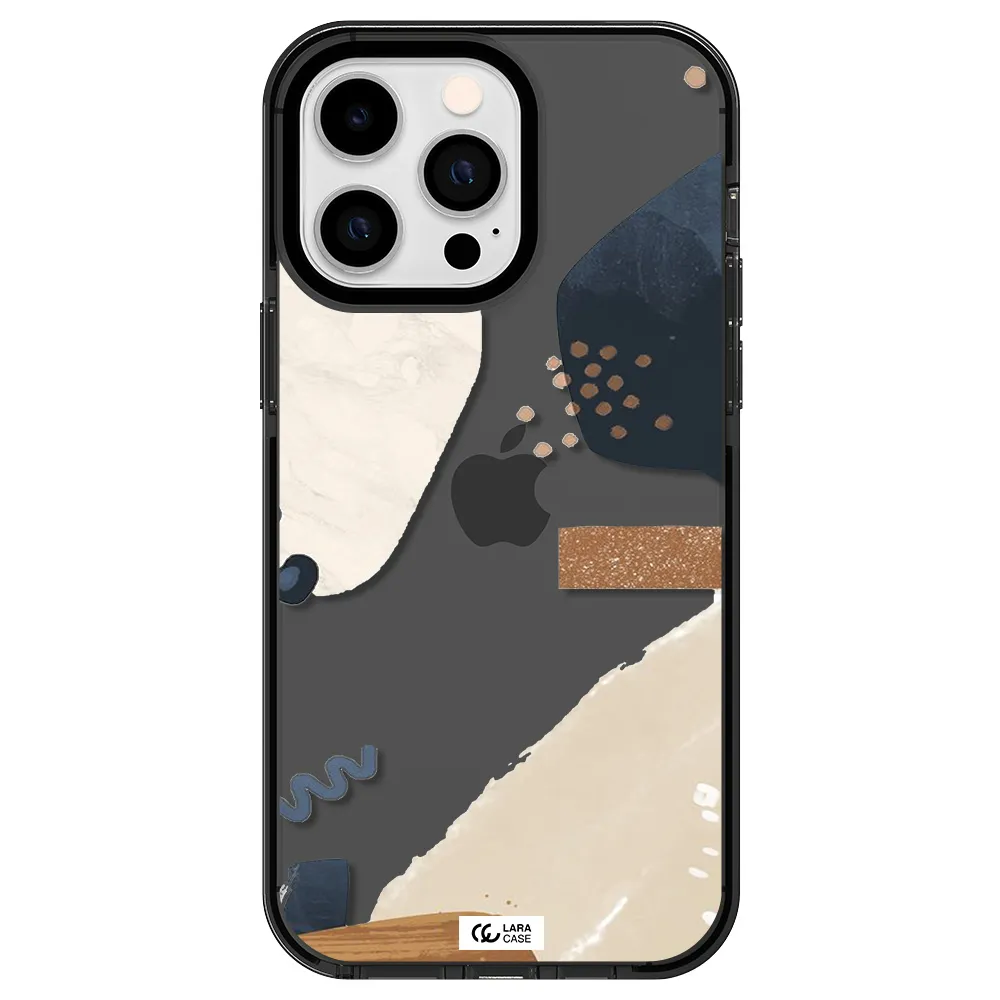 Abstract Design Apple iPhone 15 Pro Max impact Smoke Black Case