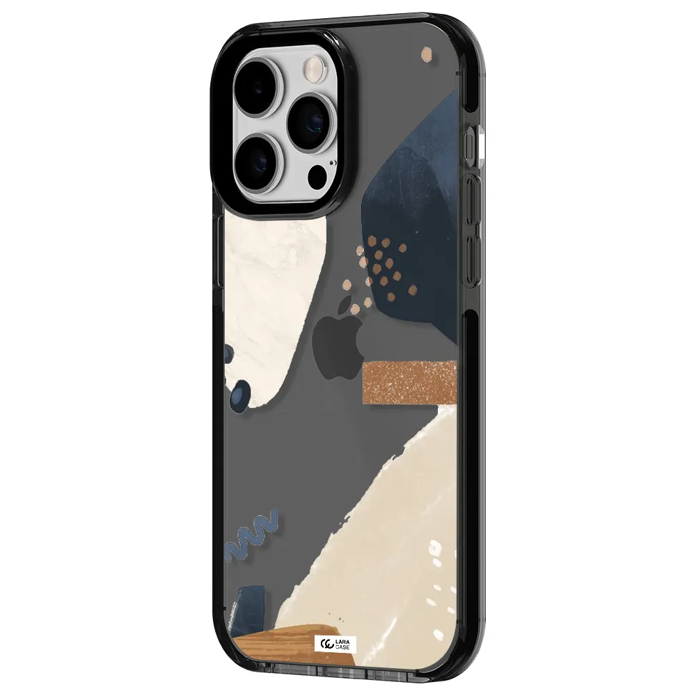 Abstract Design Apple iPhone 15 Pro Max impact Smoke Black Case