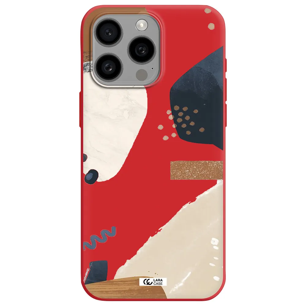 Abstract Design Apple Iphone 15 Pro Max Silicone Imperial Red Case