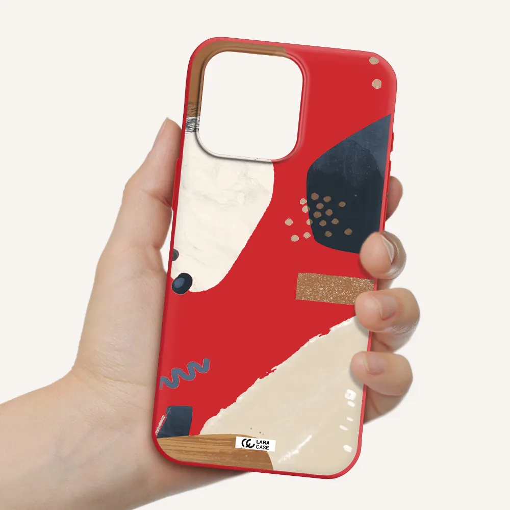 Abstract Design Apple Iphone 15 Pro Max Silicone Imperial Red Case