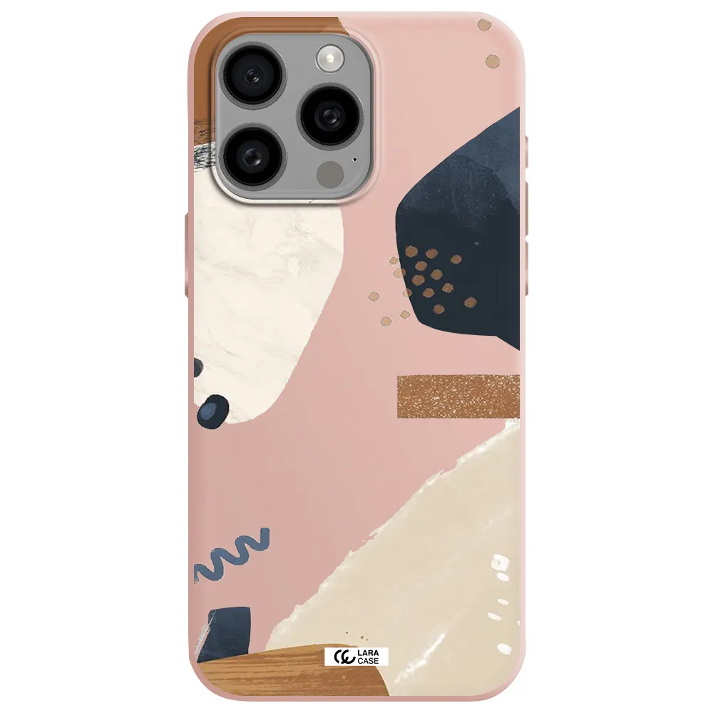 Abstract Design Apple Iphone 15 Pro max Silicone pastel pink Case
