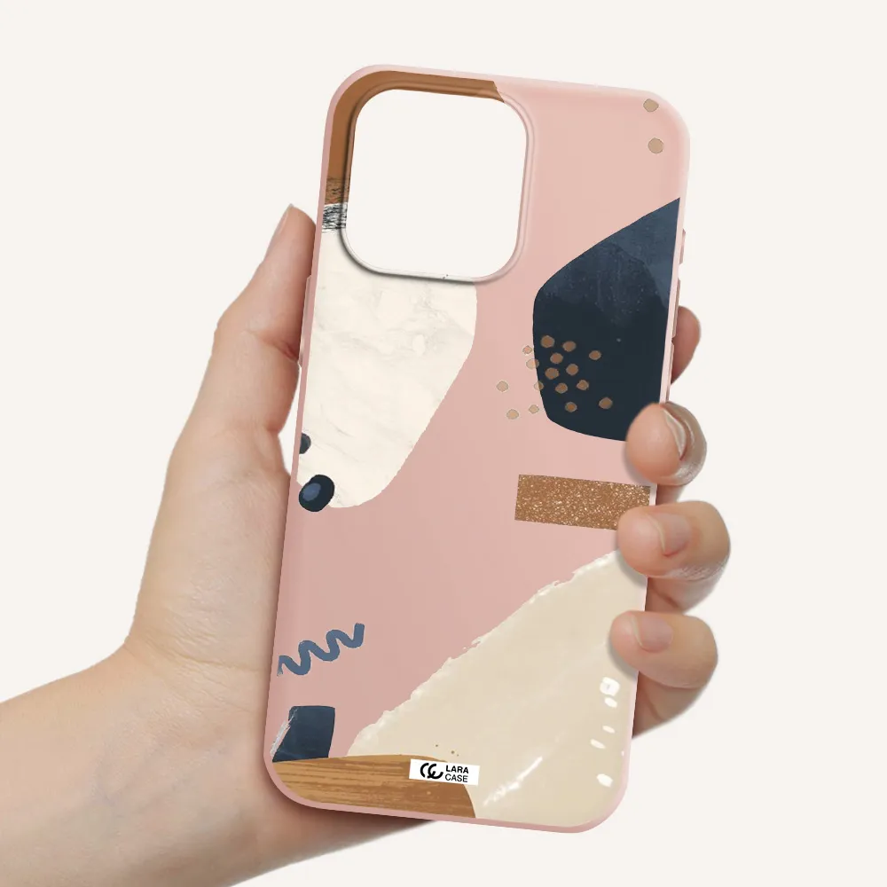 Abstract Design Apple Iphone 15 Pro max Silicone pastel pink Case