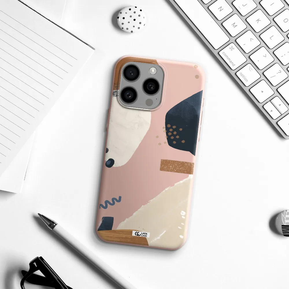 Abstract Design Apple Iphone 15 Pro max Silicone pastel pink Case