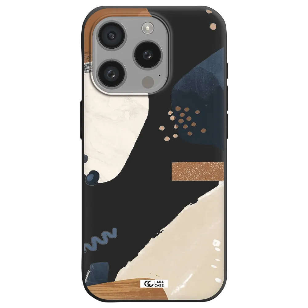 Abstract Design Apple Iphone 15 Pro Silicone Black Case