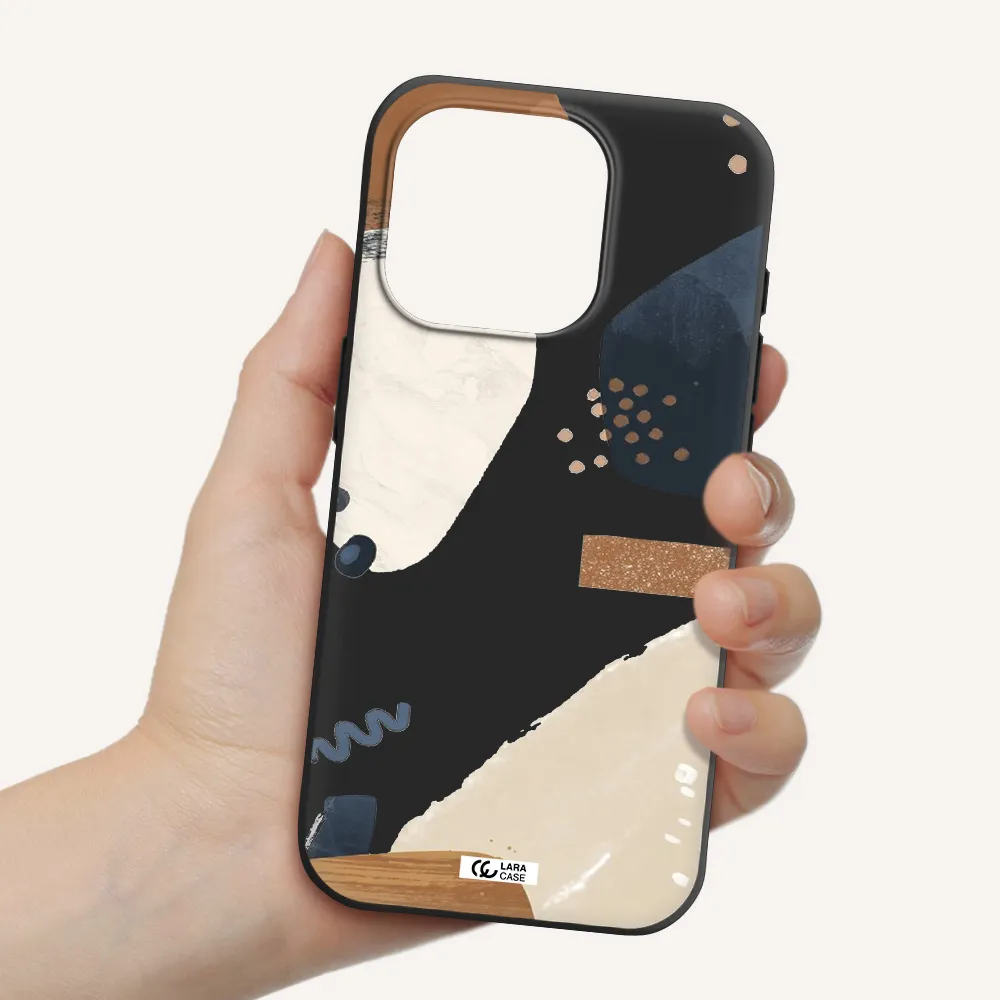 Abstract Design Apple Iphone 15 Pro Silicone Black Case