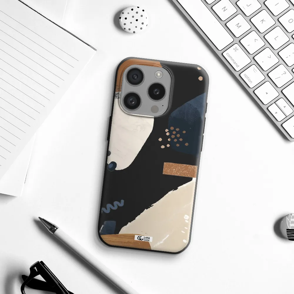 Abstract Design Apple Iphone 15 Pro Silicone Black Case