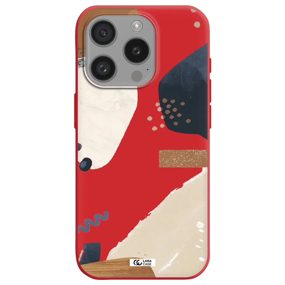 Abstract Design Apple Iphone 15 Pro Silicone Imperial Red Case