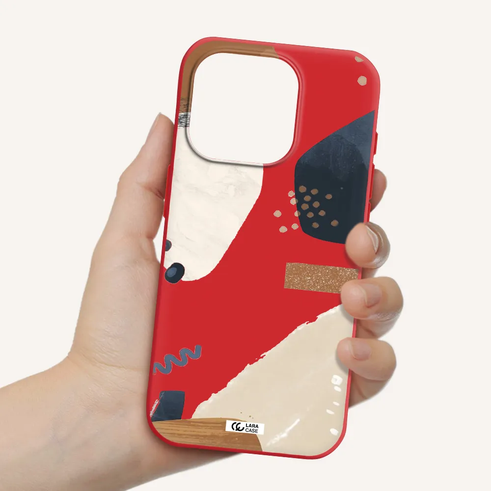 Abstract Design Apple Iphone 15 Pro Silicone Imperial Red Case