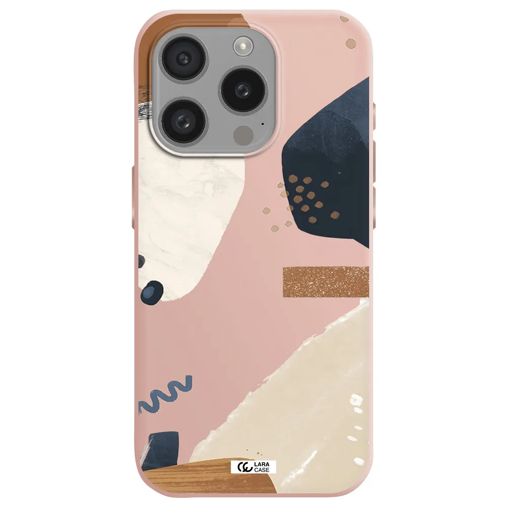 Abstract Design Apple Iphone 15 Pro Silicone Pastel Pink Case