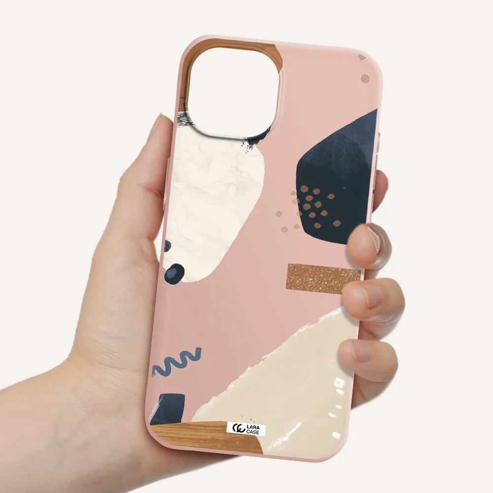 Abstract Design Apple Iphone 15 Silicone Pastel Pink Case