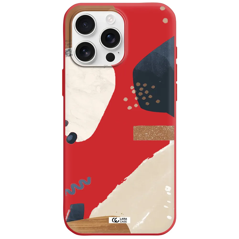 Abstract Design Apple Iphone 16 Pro Max Silicone Imperial Red Case