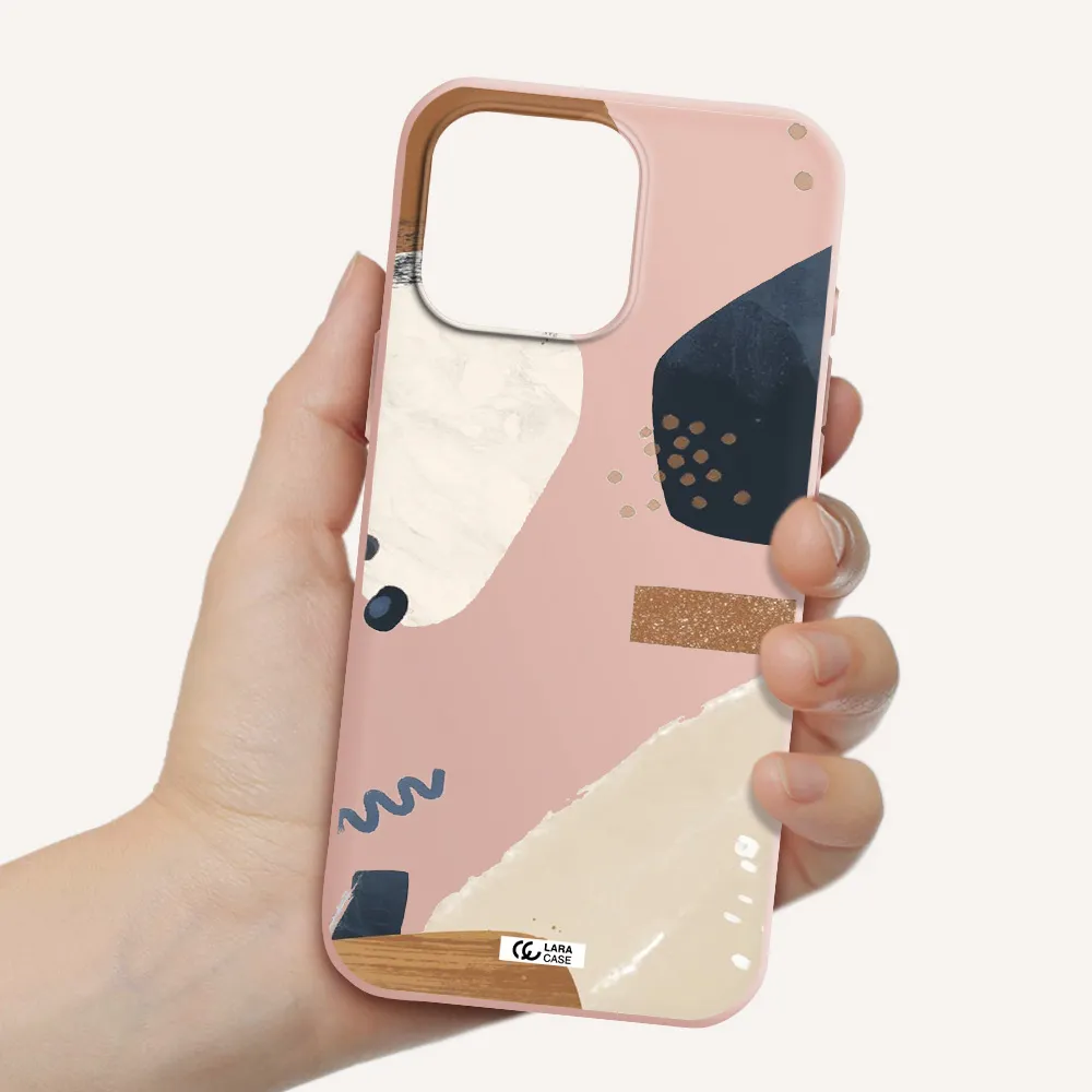 Abstract Design Apple Iphone 16 Pro Max Silicone Pastel Pink Case